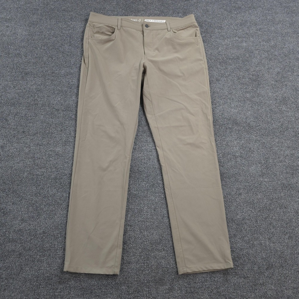 Johnnie-O Pants Mens 36x32 Beige Cross Country Prep-Formance Tech Chino Golf